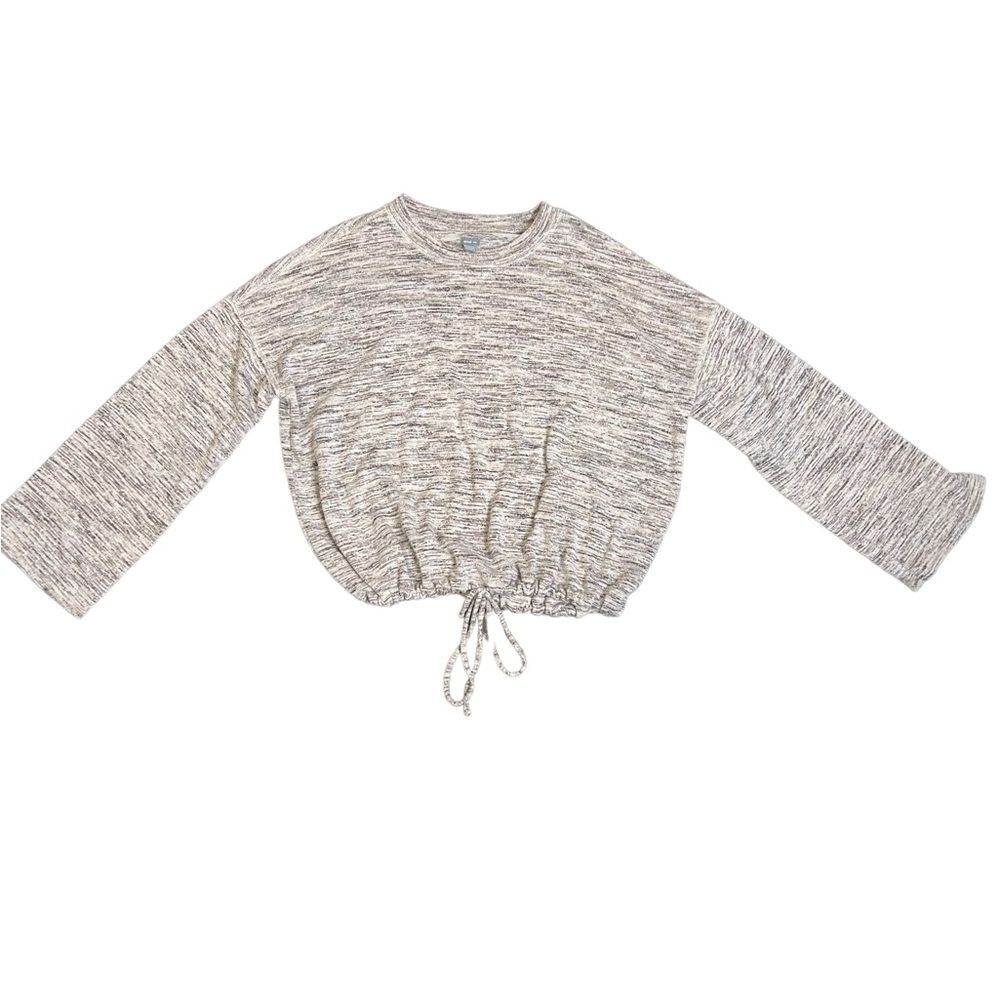 Aerie Crop Adjustable Knit Pullover Sweater Beige Size Medium